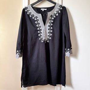 CALYPSO- Black embroidered dress